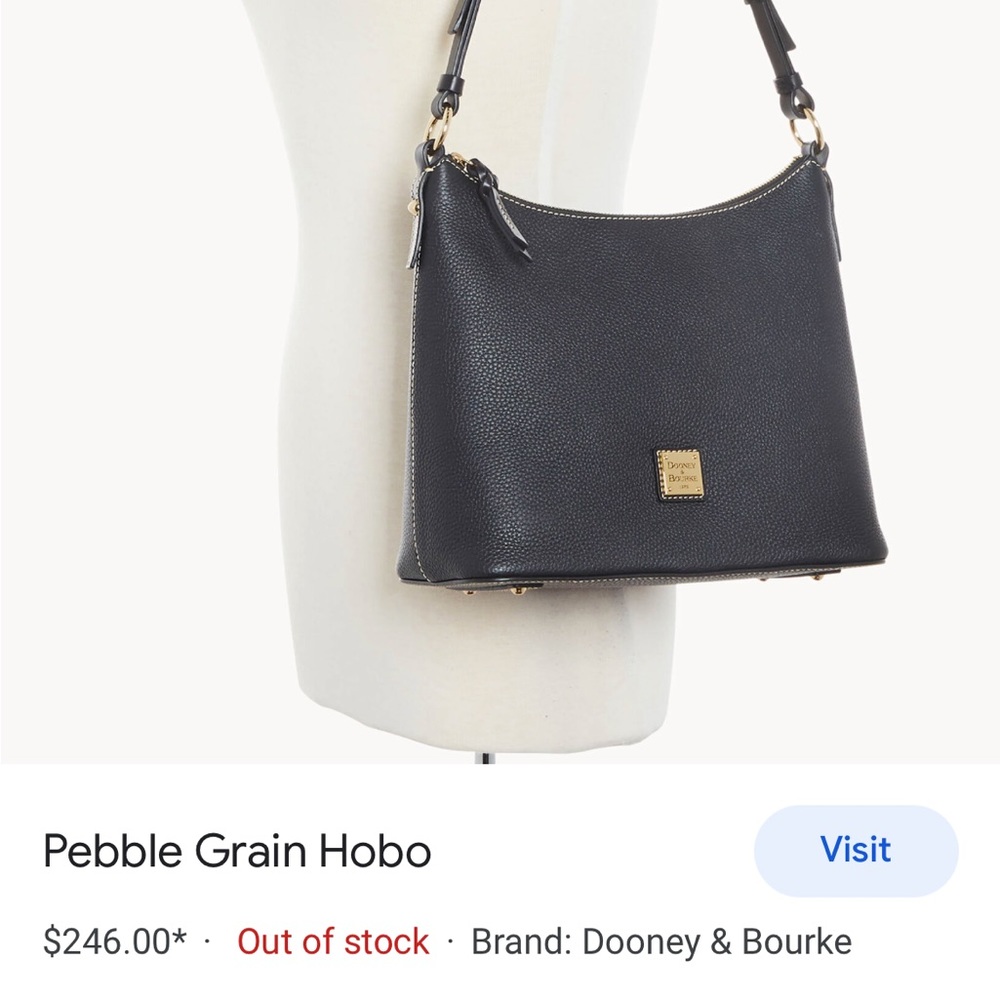 Dooney and Bourke large pebble-grain hobo bag